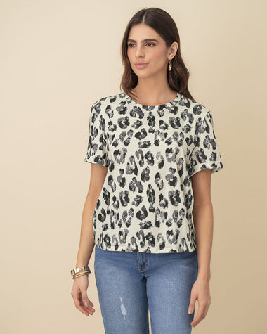 Camiseta manga corta estampada con dobladillo en manga#color_119-leopardo
