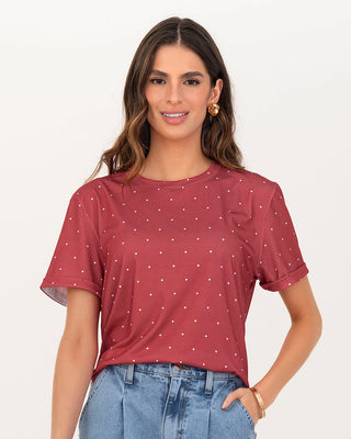 Camiseta manga corta estampada con dobladillo en manga#color_136-puntos