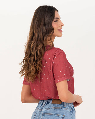 Camiseta manga corta estampada con dobladillo en manga#color_136-puntos