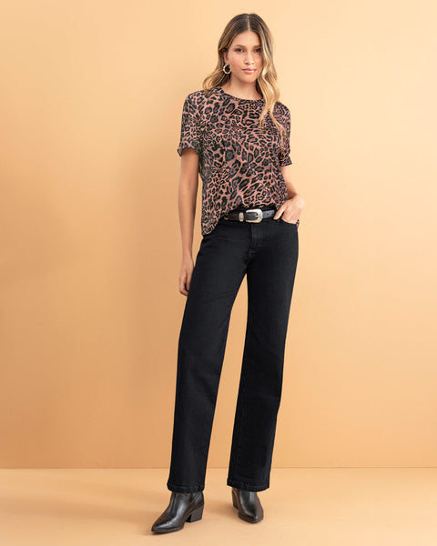 Camiseta manga corta estampada con dobladillo en manga#color_153-animal-print
