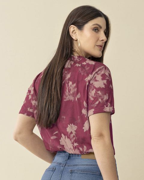 Camiseta manga corta estampada con dobladillo en manga#color_173-flores