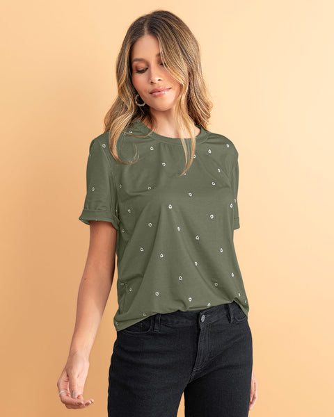 Camiseta manga corta estampada con dobladillo en manga#color_182-corazones