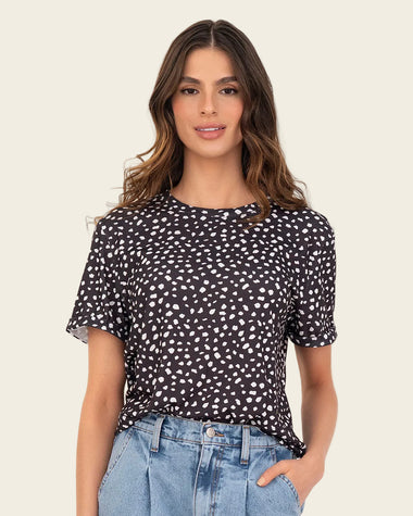 Camiseta manga corta estampada con dobladillo en manga#color_794-manchas