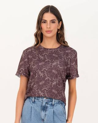 Camiseta manga corta estampada con dobladillo en manga#color_800-flores
