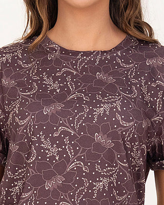 Camiseta manga corta estampada con dobladillo en manga#color_800-flores