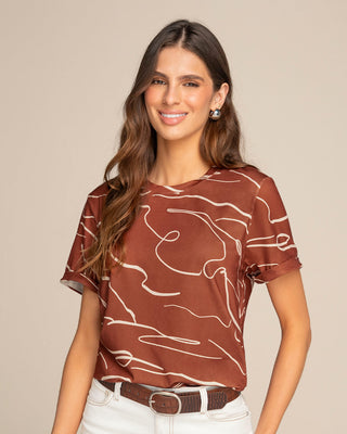 Camiseta manga corta estampada con dobladillo en manga#color_b85-terracota