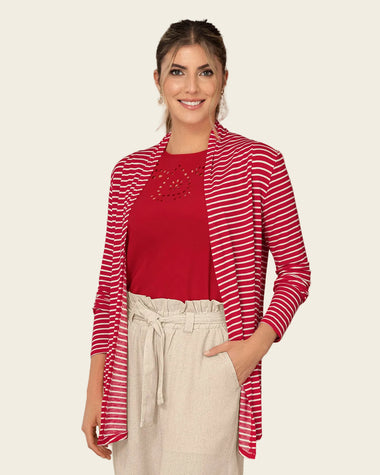 Saquillo estampado de silueta semiajustada#color_183-rayas-rojas