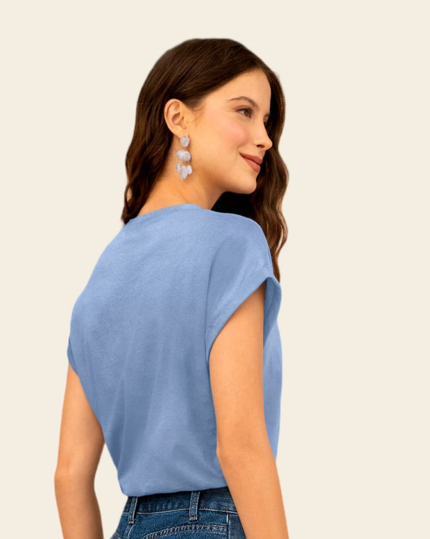 Camiseta manga corta con estampado con relieve