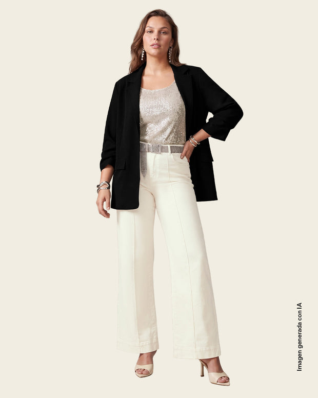 Blazer oversized con botón funcional en frente