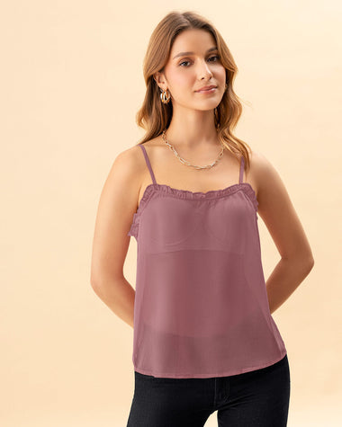 Blusa de tiritas en tela con transparencia#color_122-rosa