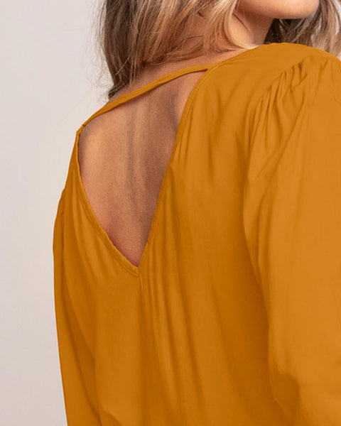 Blusa de mangas con volumen#color_847-mostaza