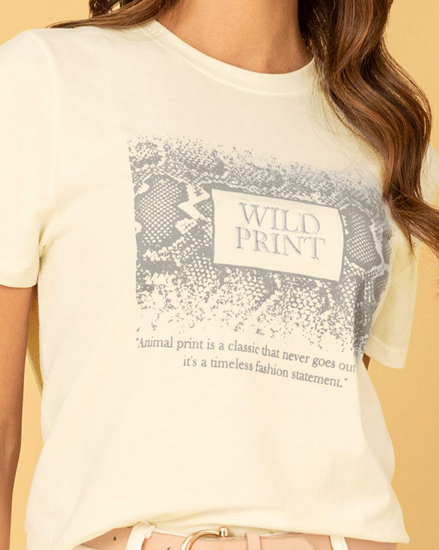 Camiseta manga corta en algodón con estampado en frente