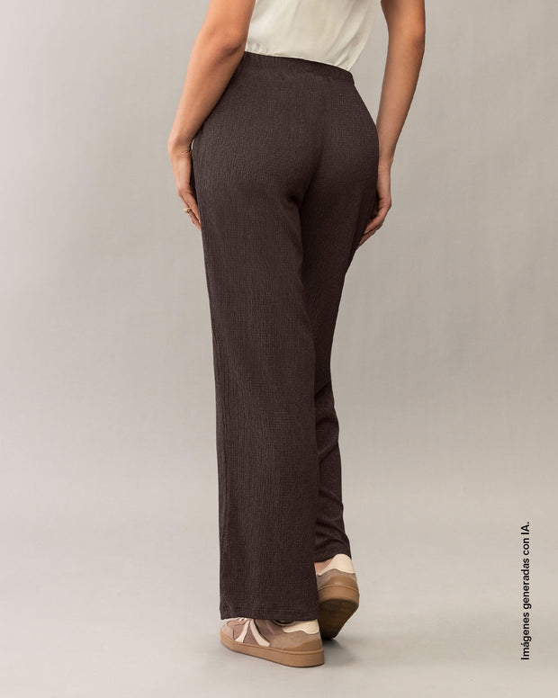 Pantalón sporty bota ancha con elástico en cintura
