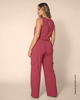 Enterizo largo con bolsillos tipo cargo#color_c31-rosado