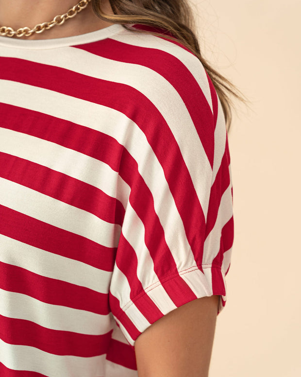 Camiseta básica manga corta con elástico ancho