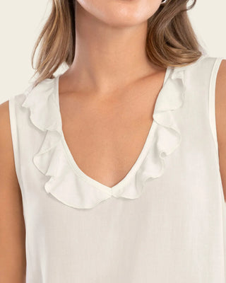 Camiseta manga sisa con bolero en escote#color_000-blanco