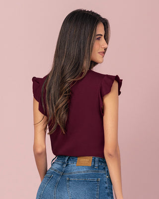 Camiseta con taches en cuello y sisa#color_c37-borgona