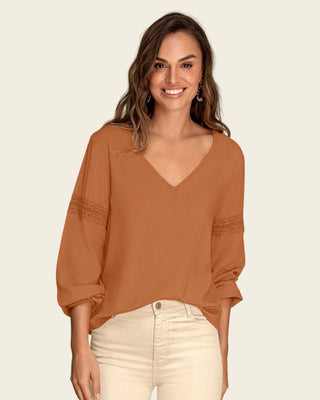 Blusa con detalle tipo encaje en mangas#color_c19-mostaza