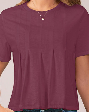 Camiseta manga corta con prenses decorativos en frente#color_c32-malva