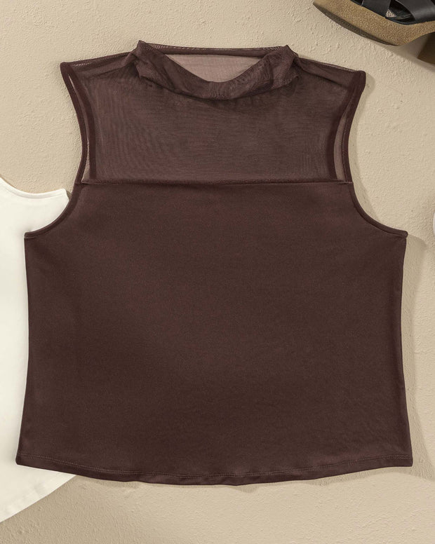 Blusa manga sisa con detalle en mesh en la parte superior