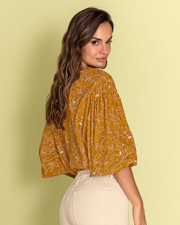 Blusa estampada de mangas 3/4#color_001-floral