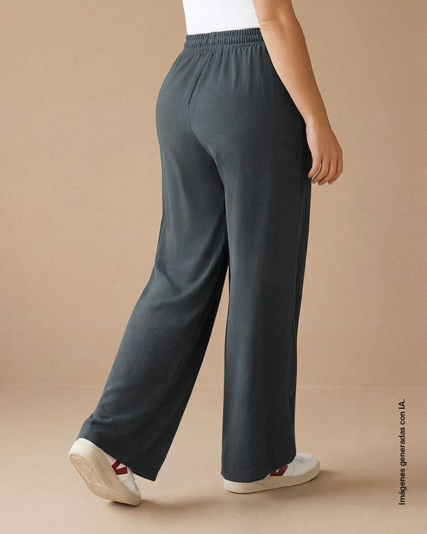 Pantalón de silueta amplia en tela craquelada