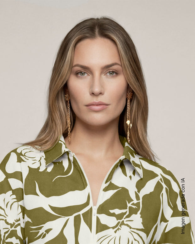 Blusa fluida con mangas con volumen