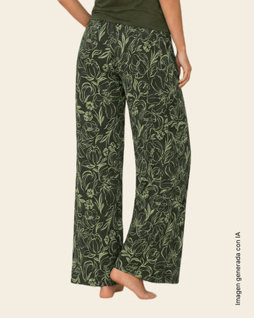 Pantalón largo amplio exterior#color_061-verde-estampado