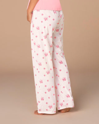 Pantalón largo estampado con elástico en cintura#color_040-raya-rosa