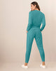 Pantalón largo tipo jogger con bolsillos funcionales#color_198-verde-azul-claro