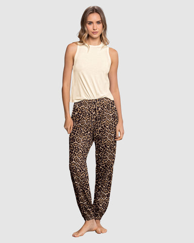 Pijama pantalón largo + camiseta manga sisa#color_s01-marfil-leopardo