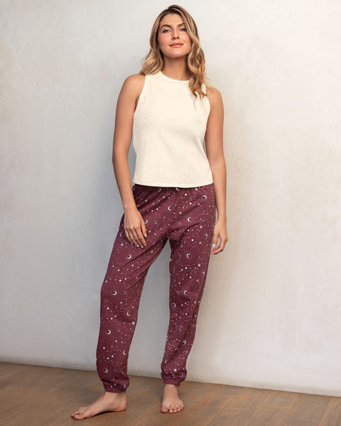 Pantalón largo con elástico en cintura y ruedo#color_173-estrellas