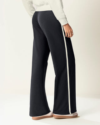 Pantalón de bota recta con elástico en cintura#color_700-negro