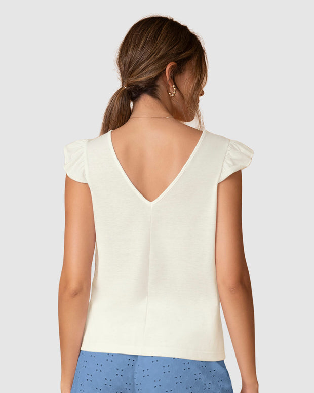 Camiseta con bolero en mangas