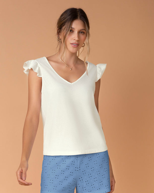 Camiseta con bolero en mangas