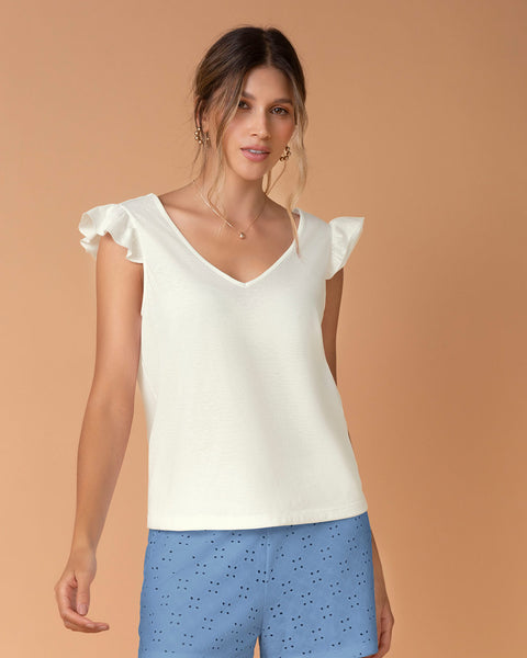 Camiseta con bolero en mangas#color_018-marfil