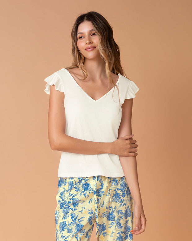 Camiseta con bolero en mangas