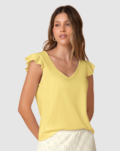 Camiseta con bolero en mangas#color_106-amarillo