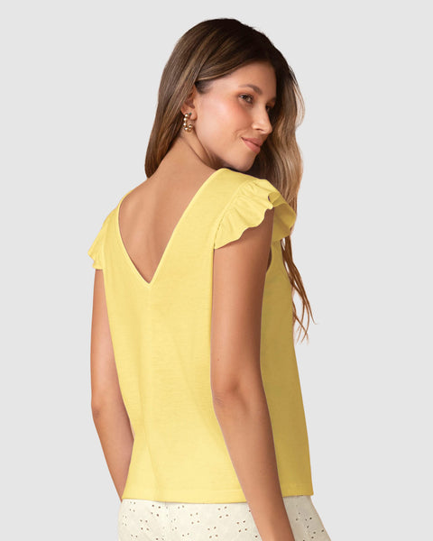 Camiseta con bolero en mangas#color_106-amarillo