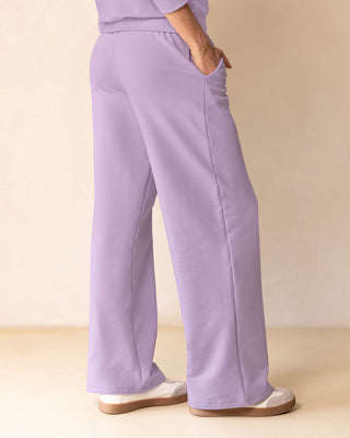Pantalón bota amplia con elástico y tira anudable en cintura#color_c51-lila