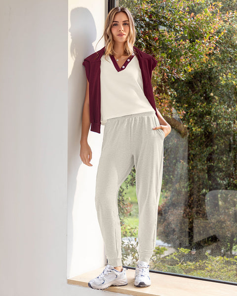 Camiseta manga sisa con escote en contraste#color_018-marfil