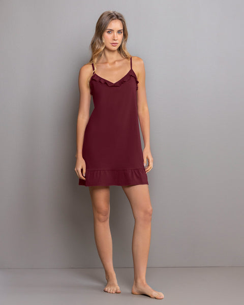 Batola de tiritas con bolero en el escote#color_c55-vino