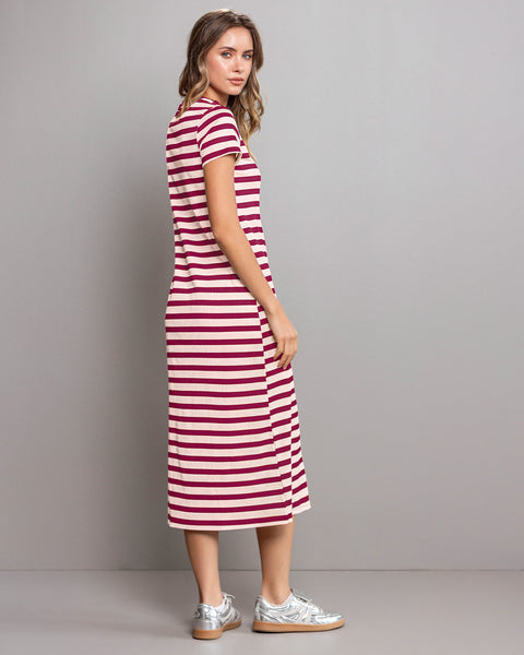 Vestido midi manga corta#color_034-raya-vino
