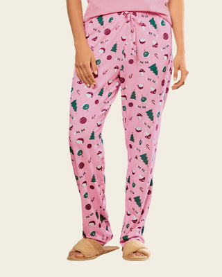 Pantalón de pijama con estampado para mujer#color_a49-rosado-estampado