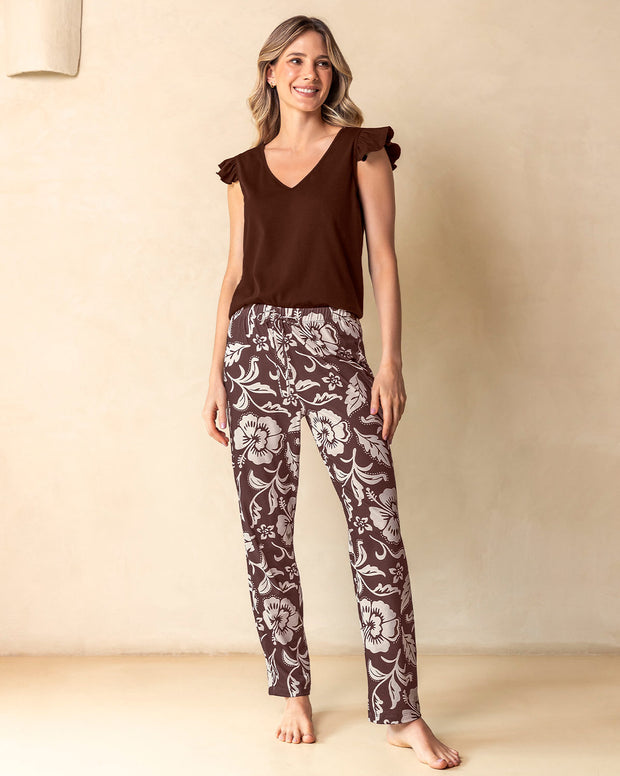 Pantalón de pijama con estampado navideño para mujer