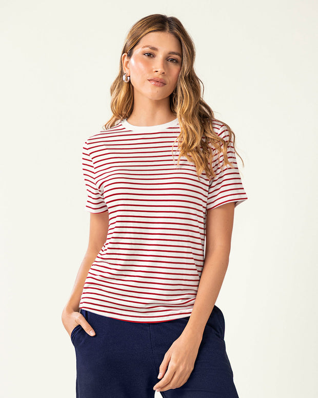 Camiseta manga corta de rayas
