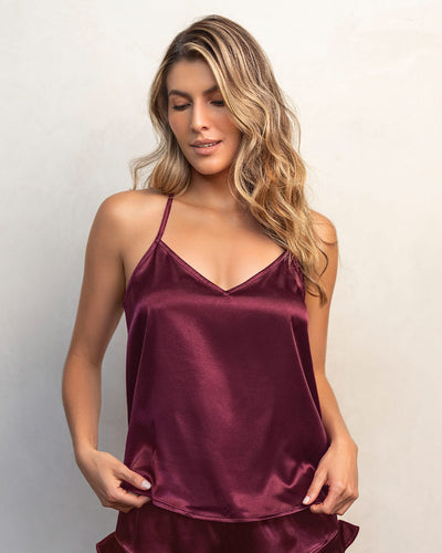 Blusa de tiritas satinada#color_c37-borgona