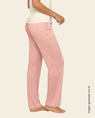 Pantalón largo con encaje en bolsillos#color_c30-rosado