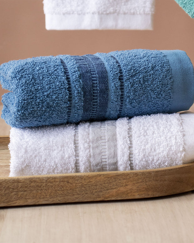 Set X2 toallas de manos 400 gr Fatelares#color_s01-azul-blanco