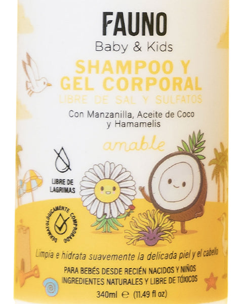 Shampoo y Gel Corporal Libre de Sal y Sulfatos Baby & Kids Fauno 340ml#color_amable